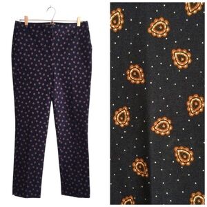 BODEN Richmond Ankle Pants Paisley Print Size 8L LONG